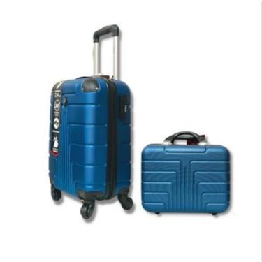 Imagem de Kit bordo 10kg 55x25x35 mala + frasqueira 20 polegadas - Trip , Azul