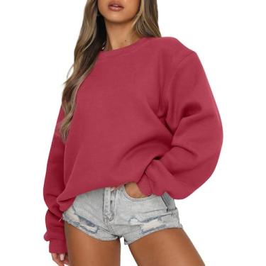 Imagem de Camisola EFAN Christmas para mulheres com gola redonda vermelha XL