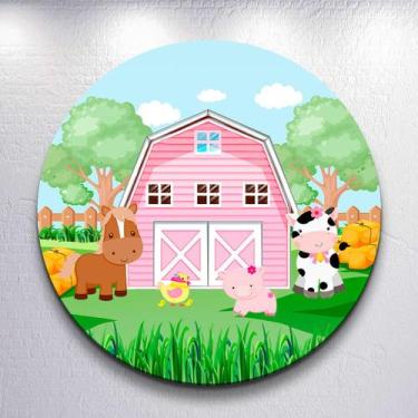 Imagem de Painel Tema Fazenda Animais Capa Grande e Mini Redondoda Estampa Subli