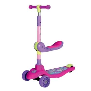 Imagem de Patinete Infantil 2 em 1 com Assento Removível, Rosa, para Crianças Patinetes Infantis Brinquedos Crianças
