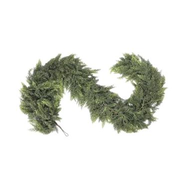 Imagem de oshhni Guirlanda de Natal Planta Artificial Decoração de Natal Decorativa Artificial Verde Guirlanda Enfeite para Mesa Lareira Festa