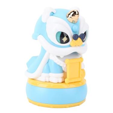 Imagem de TOPINCN Decoração Solar do Painel do Carro Movido a Energia Solar Acenando Brinquedo Solars Dançando Leão Estatueta Forma Animal Amuleto da Sorte para o Interior do Carro Decoração de (Azul)