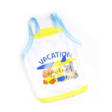 Imagem de Camisa para cachorrinhos de poliéster macio confortável legal verão gatinho roupas para cães para casa ao ar livre caminhadas festas festivais (P)
