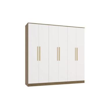 Imagem de Guarda-roupa 6 Portas 4 Gvt Kappesberg Adapt Nogueira-branco