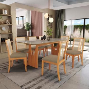 Imagem de Conjunto Sala De Jantar Madeira Maciça 8 Cadeiras Kappesberg Freijó Bo