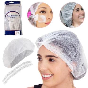 Imagem de Touca Descartável Tnt Com Elástico 5 Unidades - Santa Clara, Branco