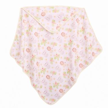 Imagem de Toalha Para Bebê 70Cm X 70Cm Banho Com Capuz Safari Amarelo