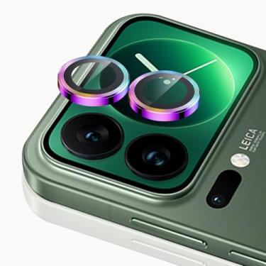 Imagem de Luchantle Pacote com 2 protetores de lente de câmera Xiaomi 17 Pro 5G, protetor de tela de vidro temperado 9H, acessórios de decoração de anel de metal (colorido)