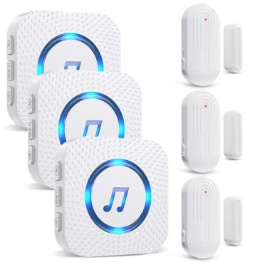 Imagem de Carrilhão de porta: alarme sem fio SanJie, alcance de 152 m, 55 sinos