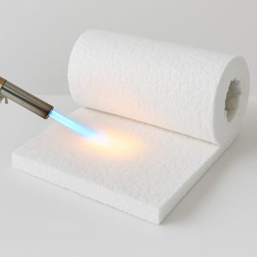 Imagem de Sasylvia Cobertor de isolamento de substituição para lareira, fogão a lenha corte universal no tamanho 1/5.1 cm cobertor defletor de espessura, alternativa de fibra cerâmica de alta temperatura para