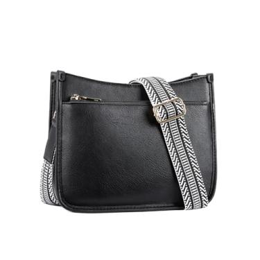 Imagem de Bolsas Hobo modernas de couro vegano com alça de guitarra, preta