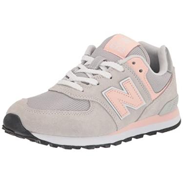 Imagem de New Balance Tênis infantil com cadarço 574 Core, Nuvem de chuva/névoa rosa, 16