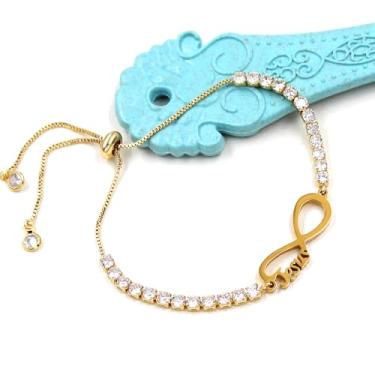 Imagem de Pulseira Forever Infinity para mulheres, pulseira de tênis de zircônia cúbica de Deus Jesus – Joias religiosas cristãs para festa de aniversário YA434, adjustable, Latão Zircônia cúbica, Sem Pedra