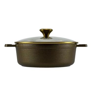 Imagem de Big Kitchen Panela de forno holandesa de ferro fundido pré-temperada exclusiva Old Mountain de 2 litros com superfície de cozimento polida e lisa para forno seguro para fogão e utensílios de cozinha