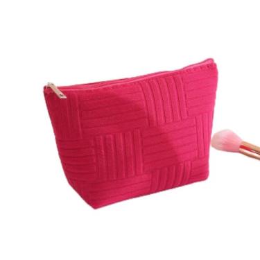 Imagem de Bolsa de maquiagem de grande capacidade para mulheres, bolsa de armazenamento de artigos de higiene pessoal de viagem moderna com zíper bolsa cosmtica portátil para cuidados com a pele, pincéis