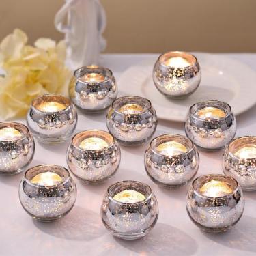 Imagem de Castiçais votivos LETINE Silver Mercury Glass x36