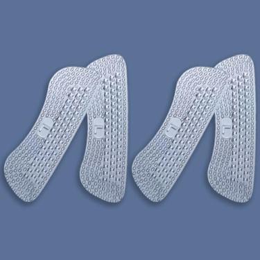 Imagem de 4 peças de almofadas de calcanhar de gel para mulheres e homens, inserções de almofadas de calcanhar para fazer sapatos soltos protetores de calcanhar evitam dores de bolhas, Transparente., L