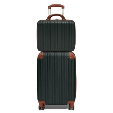 Imagem de Kit Mala de Bordo 10kg com Frasqueira Bagagem de Mão Expansível ANAC Rodas Duplas 360° Cadeado TSA Antifurto Alça Lateral Design Leve Resistente Ideal para Viagens Avião Cor Verde