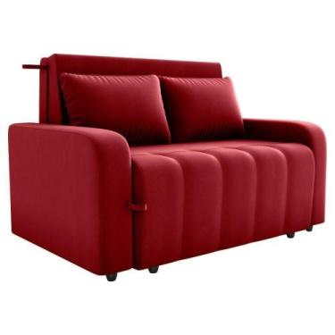 Imagem de Sofa Cama 2 Lugares 138 Cm Amora Veludo Maserati Milani Store Vermelho