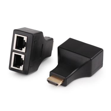 Imagem de Extensor Hdmi 3d 30 Metros Via Cabo De Rede Utp Rj45 Cat5e/6