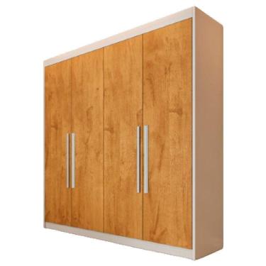 Imagem de Guarda Roupa 4 Portas Aurora Móveis Europa Off White/peroba