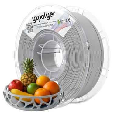 Imagem de YXPOLYER Filamento PLA de grau alimentício 1,75 mm 1kg para impressão 3D, filamento de impressora 3D com carretel de filamento transparente compatível com AMS, cinza frio