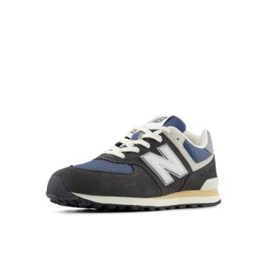 Imagem de New Balance Tênis masculino 574 V1 com cadarço, Cimento preto/cinza ardósia, 20