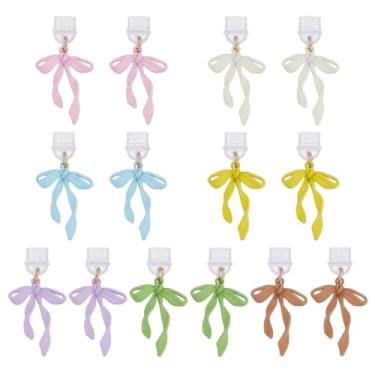 Imagem de arricraft 14 peças de pingentes de plugue de poeira para Kindle, plugues móveis à prova de poeira de PVC com laço de 7 cores, pingente de plugue de poeira compatível com tipo C, USB C