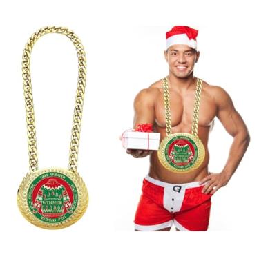 Imagem de Corrente de maior volume de negócios de todos os tempos – Colar com medalha de ouro grande de 15 cm, troféu de cabra, corrente de campeão, para futebol, fantasia, basquete, futebol, esportes