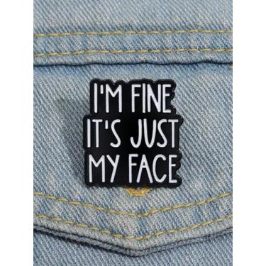 Imagem de Broche de esmalte de texto geométrico criativo, broche de desenho animado, emblema de lapela divertido, acessórios decorativos para mulheres, bolsa de alfinetes, berloques, presentes de amizade para