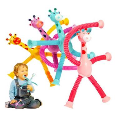 Imagem de Kit 4 Girafas Pop It Tubo Estica E Gruda Brinquedo Divertido - Fun Gam