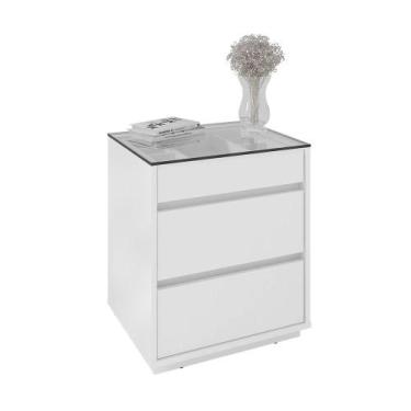 Imagem de Mesa de Cabeceira Organizadora Ellie 3 Gavetas Branco C02 - D'Rossi