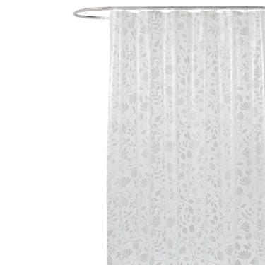 Imagem de Coina Box Pvc Floral Cinza 198x180cm - Uzoo Cortina Box Pvc 1.98x1.80m Floral Cinza 818006