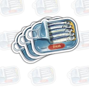 Imagem de (3 peças) Adesivo de sardinhas em uma lata – Decalque de vinil engraçado com citação de vida para amantes de humor, buscadores de espaço pessoal e entusiastas hilários para laptop, garrafa de água