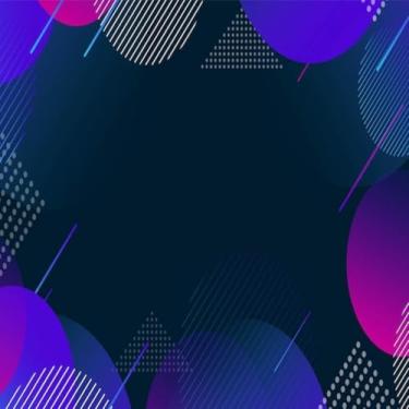 Imagem de Quadro Decorativo Abstrato Colorido Geométrico com Fundo Azul e Lilás para Decoração Modernista 50x50cm