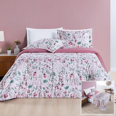 Imagem de Kit Edredom + Jogo De Cama Avere 200 Fios King 07 Peças 100% Poliéster - Bothanica