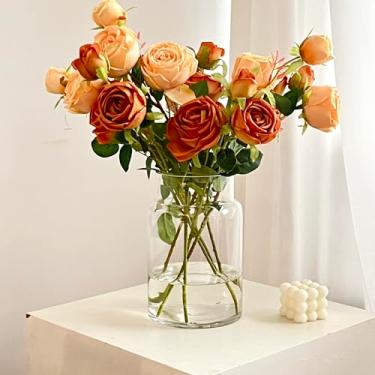 Imagem de BLOFLO STU Vaso de Vidro Transparente Bloflo, Vaso de Vidro Grande de 9" para Flores, Vasos de Flores de Vidro Grosso Modernos para Peças Centrais, Vaso Hidropônico de Cilindro de (9 Polegadas, Claro)