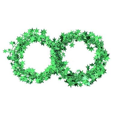Imagem de RiToEasysports Star Garland Ferro Fio Delicado 7,5m Decoração de Natal para Acessórios de Roupas de Festa de Casamento (Verde)