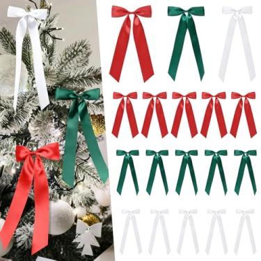 Imagem de CEELGON 24 peças, 3 tamanhos, decoração de laço de cetim, laços de fita longa para quarto, parede, enfeites de árvore de Natal, para guirlandas, festas de casamento, festa de casamento, decoração de