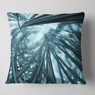 Imagem de Designart Fractal 3D Stripes Everywhere' Sala de estar contemporânea, sofá, almofada de alta qualidade + capa de almofada impressa em ambos os lados 66 cm x 66 cm