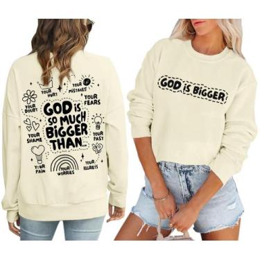 Imagem de Moletom Sulayesh Christian para mulheres tamanho damasco GG