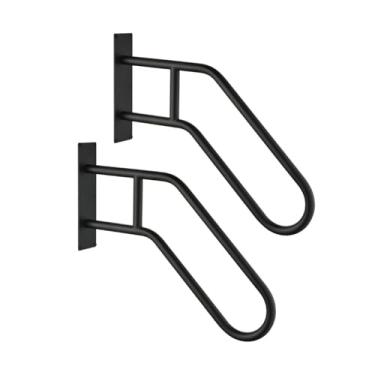 Imagem de Pacote com 2 corrimãos ao ar livre para escadas e deck - corrimão de escada de alumínio ajustável com aderência antiderrapante, corrimão externo resistente para degraus, varanda, segurança para idosos