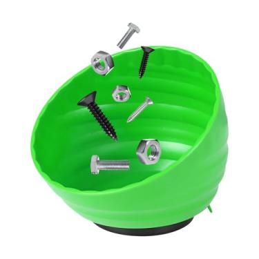 Imagem de NYTKL Copo magnético de porca, organizador de parafusos de bandeja de peças magnéticas curvadas comporta até 2,3 kg, tigela de parafusos de porcas multiuso bandeja de peças pequenas se fixa à