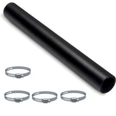 Imagem de Mangueira de pescoço de enchimento de combustível de gasolina com 4 braçadeiras - (reta, ID de 3,2 cm, 48 cm de comprimento), mangueira de tanque de gás reforçada