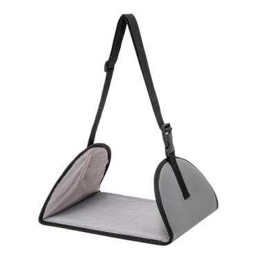 Imagem de KiBcsLic Apoio para os pés de avião, rede para pés de viagem, alça ajustável, portátil, apoio para as pernas, para os para avião, casa, mesa, mulheres, homens, Cinza