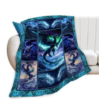 Imagem de Cobertor de dragão, cobertor de dragão, cobertores de flanela de lã para homens, meninos, mulheres, amantes de adultos, roupa de cama macia, presente para sofá-cama, escritório, decoração de casa, 101