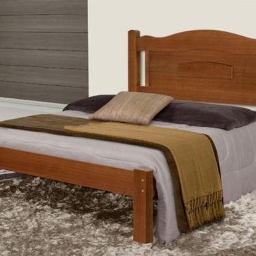 Imagem de Cama de Casal Paris de Madeira Maciça Tauari Castanho