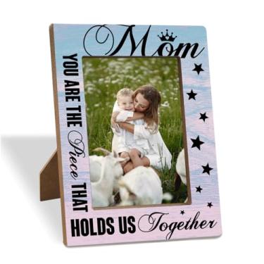 Imagem de XHWLYN Moldura para mãe, You Are The Piece That Hold Us Together, porta-retrato de madeira, presente exclusivo, Dia das Mães, Dia de Ação de Graças e Natal, presente para mãe, lembrança especial da