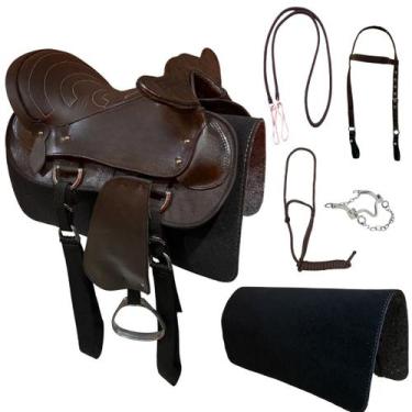 Imagem de Sela de Cavalo Americana Kit Completo para Cavalgadas e Passeios Cores