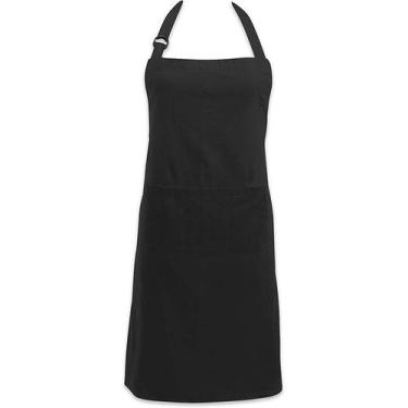 Imagem de Avental com alça de pescoço ajustável para homens e mulheres, preta - 